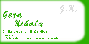 geza mihala business card