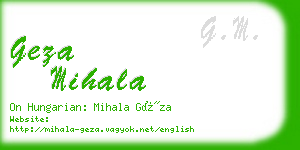 geza mihala business card